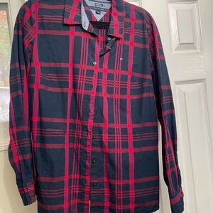 Tommy Hilfiger Red and Black Checkered Shirt